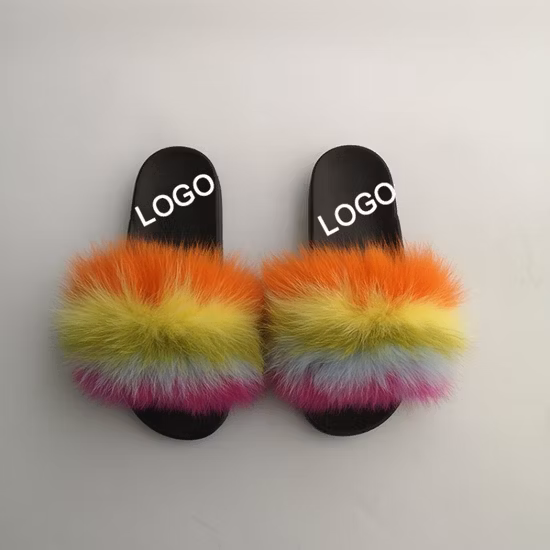 Sys019 mode pantoufle sandale hiver femmes femme de luxe concepteur en gros femmes fausse fourrure glisser